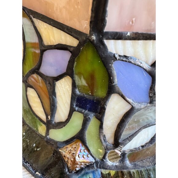 Art Nouveau/Victorian-Style Slag Glass Lamp Shade – 8" Bent Stained Glass - Picture 8 of 16